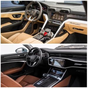 Comparing the interior of an Audi and Lamborghini 